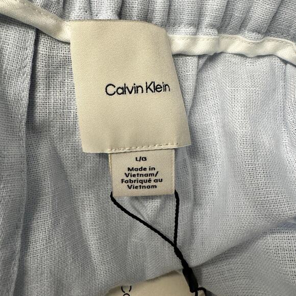 Calvin Klein Pants Womens Large Pale Blue Wide Leg High Rise COMFY Coastal NEW - Picture 8 of 14